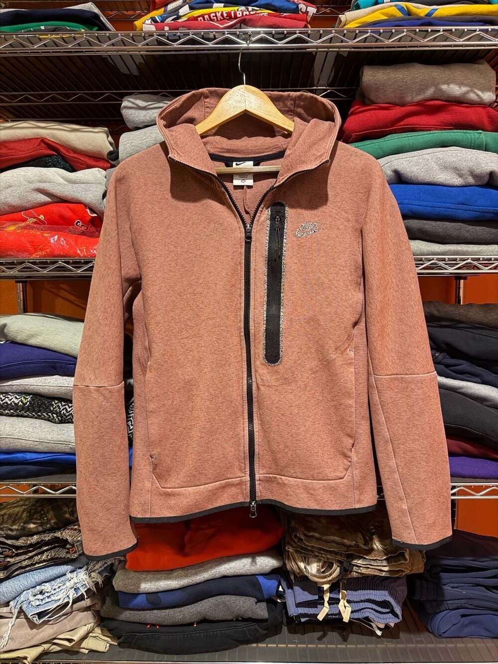 Nike Tech Fleece Full Zip Hoodie Redstone DR9150 670 Men's Size Small S